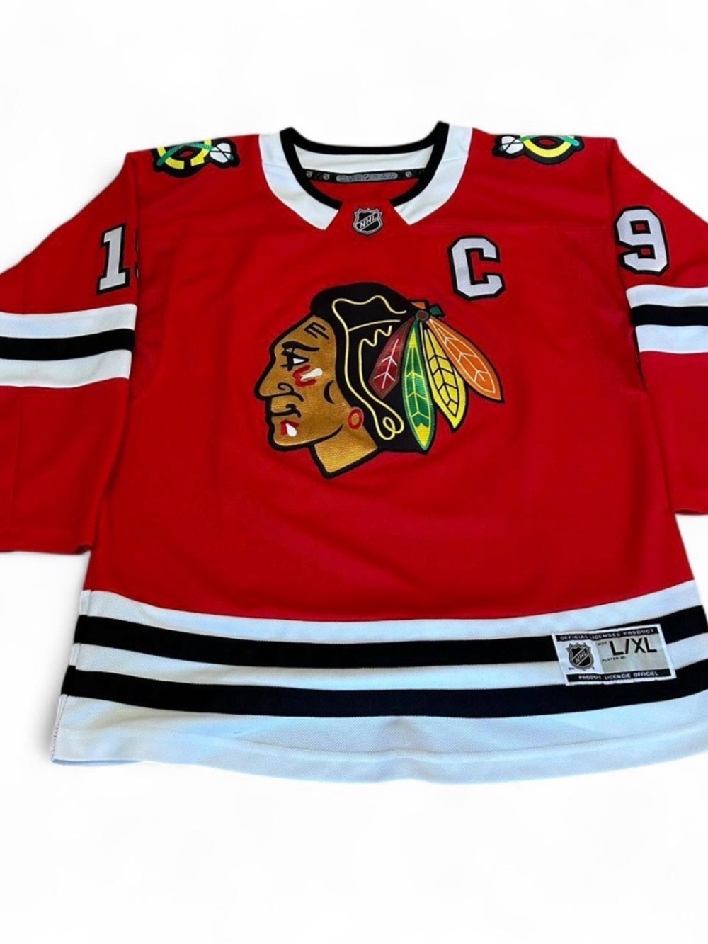 Youth NHL Chicago Blackhawks Red Captain Hockey Jersey